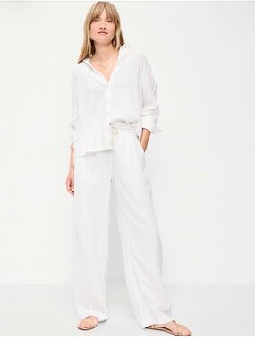 Old Navy High-Waisted Crinkle Gauze Barrel Pants